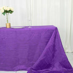 Taffeta 90"x156" Rectangle Tablecloth Purple - Accordion Crinkle Seamless Table Cover