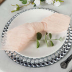 5 Pack Gauze Cheesecloth 24"x19" Napkins Blush Reusable Dinner Napkins
