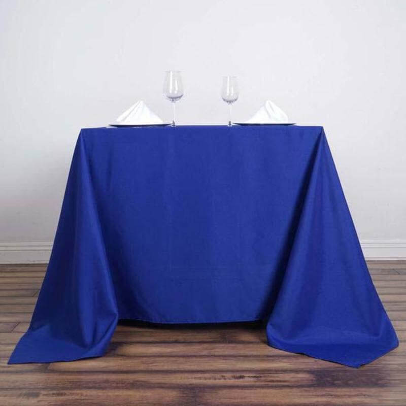 Polyester Square 90"x90" Tablecloth Royal Blue - Wrinkle-Resistant & Durable Table Cover