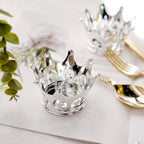 12-Pack Fillable Mini Crown Candy Container Silver - Regal Baby Shower Candy Treat Favor Containers 3"