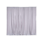 2 Pack Silver Scuba Polyester Event Curtain Drapes, Durable Flame Resistant Backdrop Event Panels Wrinkle Free with Rod Pockets - 10ftx10ft