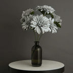 2 Bouquets 20" Silver Artificial Silk Dahlia Flower Spray Bushes