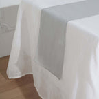Faux Linen 12"x108" Table Runner Silver - Slubby Textured & Wrinkle Resistant Table Decor