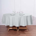 Polyester 90" Round Tablecloth Silver - Stain & Wrinkle-Resistant Table Cover