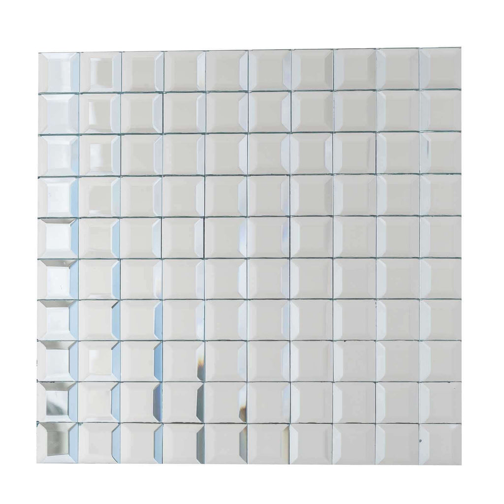 10 Pack 10 Sq ft Silver Peel and Stick Backsplash Mirror Wall Tiles