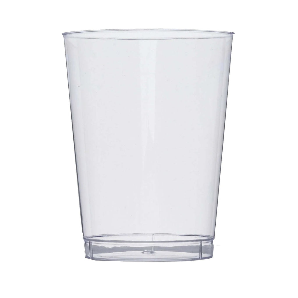 25-Pack Plastic Tumbler Cups Clear - Stylish Disposable Party Glasses 10oz
