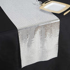 Mirror Foil 12"x108" Table Runner Silver - Shiny Metallic Party Table Decor
