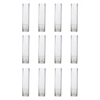 12-Pack Glass Cylinder Vases Square Clear - Durable Heavy Duty Floral Centerpieces for Weddings 14"
