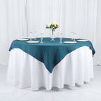 Polyester 54"x54" Table Overlay Square Tablecloth Peacock Teal - Wrinkle-Resistant & Durable Table Cover
