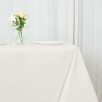 Premium Polyester Square Tablecloth 90"x90" Ivory 220GSM Wrinkle-Resistant Table Cover