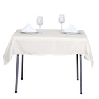 Polyester 54"x54" Table Overlay Square Tablecloth Ivory - Wrinkle-Resistant & Durable Table Cover