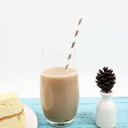 25-Pack Paper Straws White/Rose Gold Striped - Stylish Disposable Straws for Drinks 8"