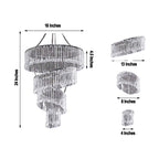 24" 4-Tier Acrylic Diamond Crystal Chandelier Hanging Pendant Lighting Chandelier