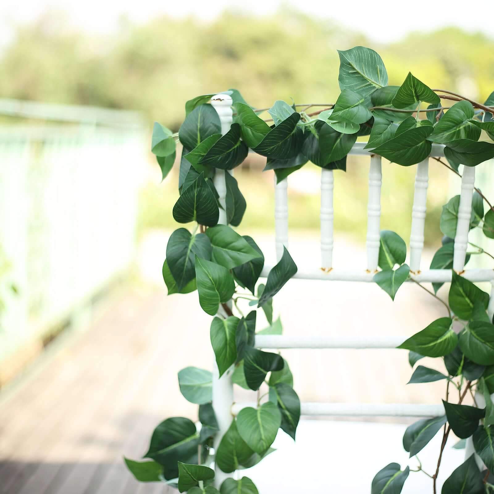 5ft Green Real Touch Artificial Poplar Leaf Garland, Flexible Vine