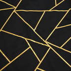 Polyester 60"x102" Rectangle Tablecloth Black with Gold Foil Geometric Pattern - Wrinkle-Resistant & Durable Table Cover