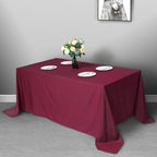 Polyester 90"x132" Rectangle Tablecloth Burgundy - Seamless Wrinkle-Resistant Table Cover