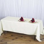 Premium Polyester 72"x120" Rectangle Tablecloth Ivory - 220GSM Stain-Resistant Table Cover