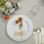 10-Pack Plastic 10" Dinner Plates in White with Gold Scalloped Rim - Disposable Large Party Plates for Upscale Events & Banquets