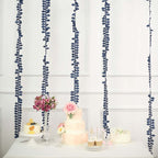Taffeta Ribbon Sash with 4" Leaf Petal Design Navy Blue 50ft - Sophisticated Artificial Fabric Garland