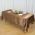 Satin Rectangular 60"x102" Tablecloth Taupe - Smooth and Lustrous Table Cover