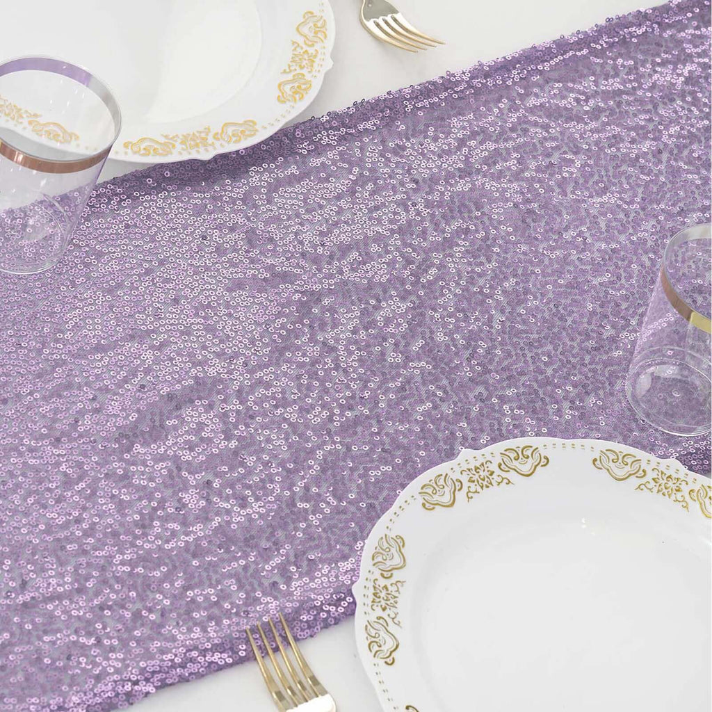 Sequin 12"x108" Table Runner Lavender - Glittering Design