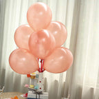 25 Pack 12" Shiny Pearl Rose Gold Latex Helium or Air Balloons