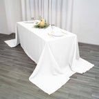 Polyester 90"x156" Rectangle Tablecloth White - Seamless Wrinkle-Resistant Design for Sophisticated Gatherings