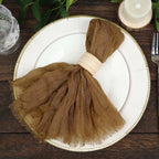 5 Pack Gauze Cheesecloth 24"x19" Napkins Taupe Reusable Dinner Napkins