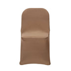 Stretch Spandex Chair Cover Taupe for Folding Chairs - Reusable & Wrinkle-Resistant 160GSM Fitted Slipcover