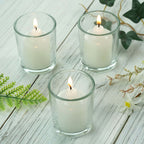 12-Pack Glass Votive Candle Holders Clear - Tealight Holder Set for Weddings and Events 2.5"