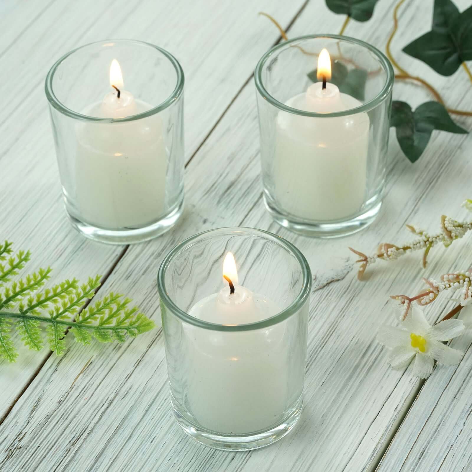 12-Pack Glass Votive Candle Holders Clear - Tealight Holder Set for Weddings and Events 2.5"