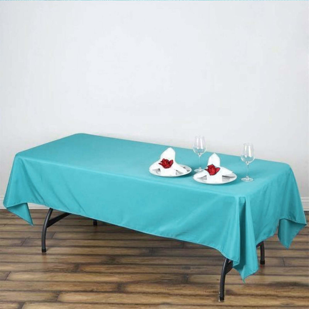 Polyester 60"x102" Rectangle Tablecloth Turquoise - Durable and Stylish Table Cover