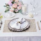 6-Pack Table Mats Wheat Design Gold - Vinyl Rectangle Non-Slip Surface for Stylish Settings 12"x18"