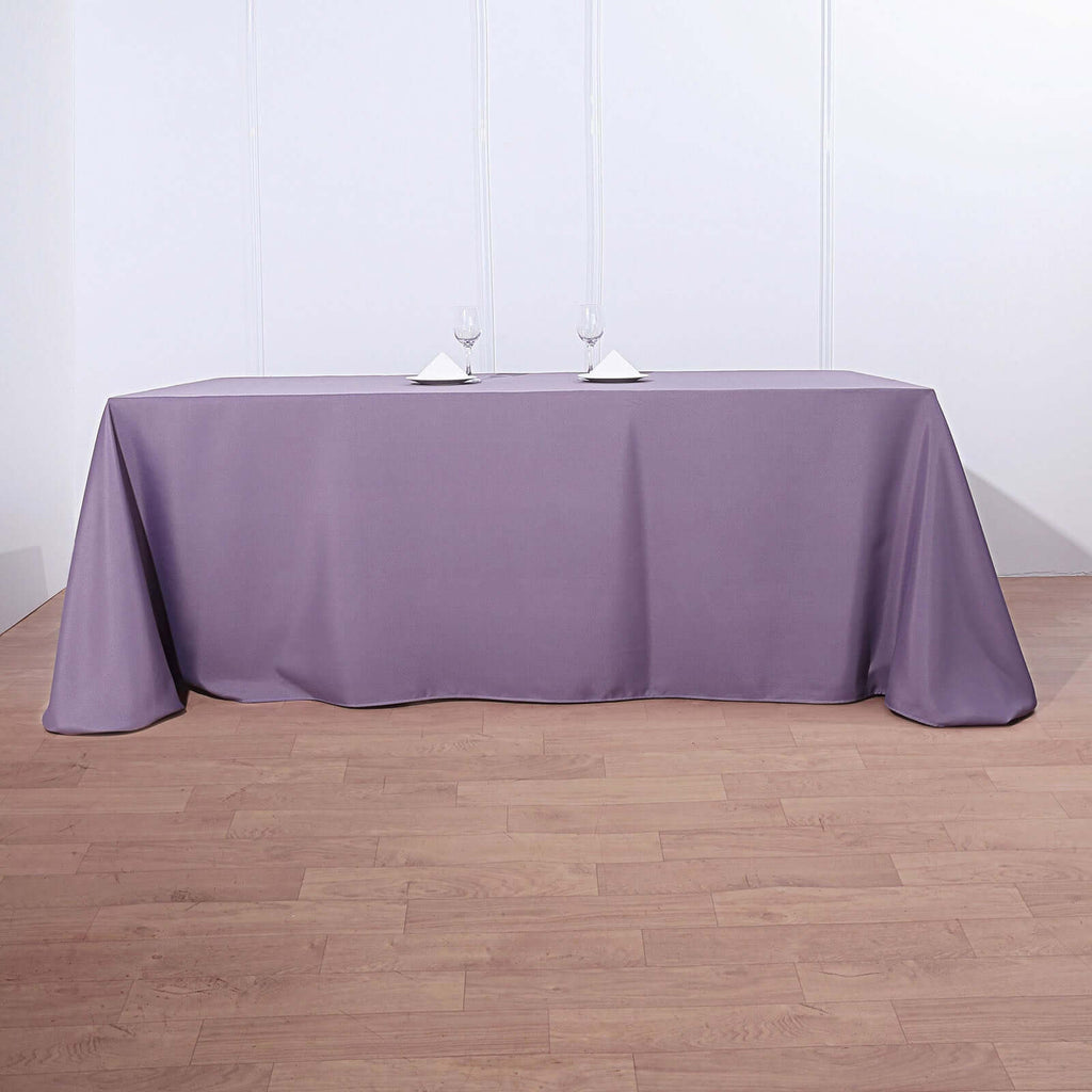 Polyester 90"x132" Rectangle Tablecloth Violet Amethyst - Seamless Wrinkle-Resistant Table Cover