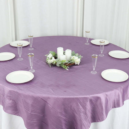 Taffeta 72"x72" Table Overlay Square Tablecloth Violet Amethyst - Accordion Crinkle Table Cover