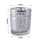 6-Pack Silver Glass Votive Tealight Holders - Stylish Primrose Design for Weddings & DÃ©cor