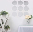 12 Pack Round Acrylic Mirror Wall Stickers, 8" Removable Wall Decals For Home Decor