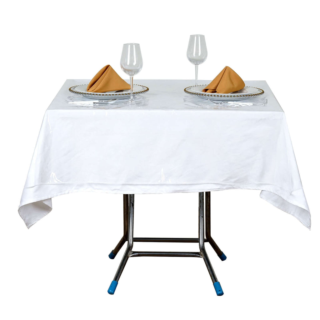 Vinyl Tablecloth Clear Eco-Friendly Square - Durable PVC Tablecloth 54"x54" 10 Mil Thick