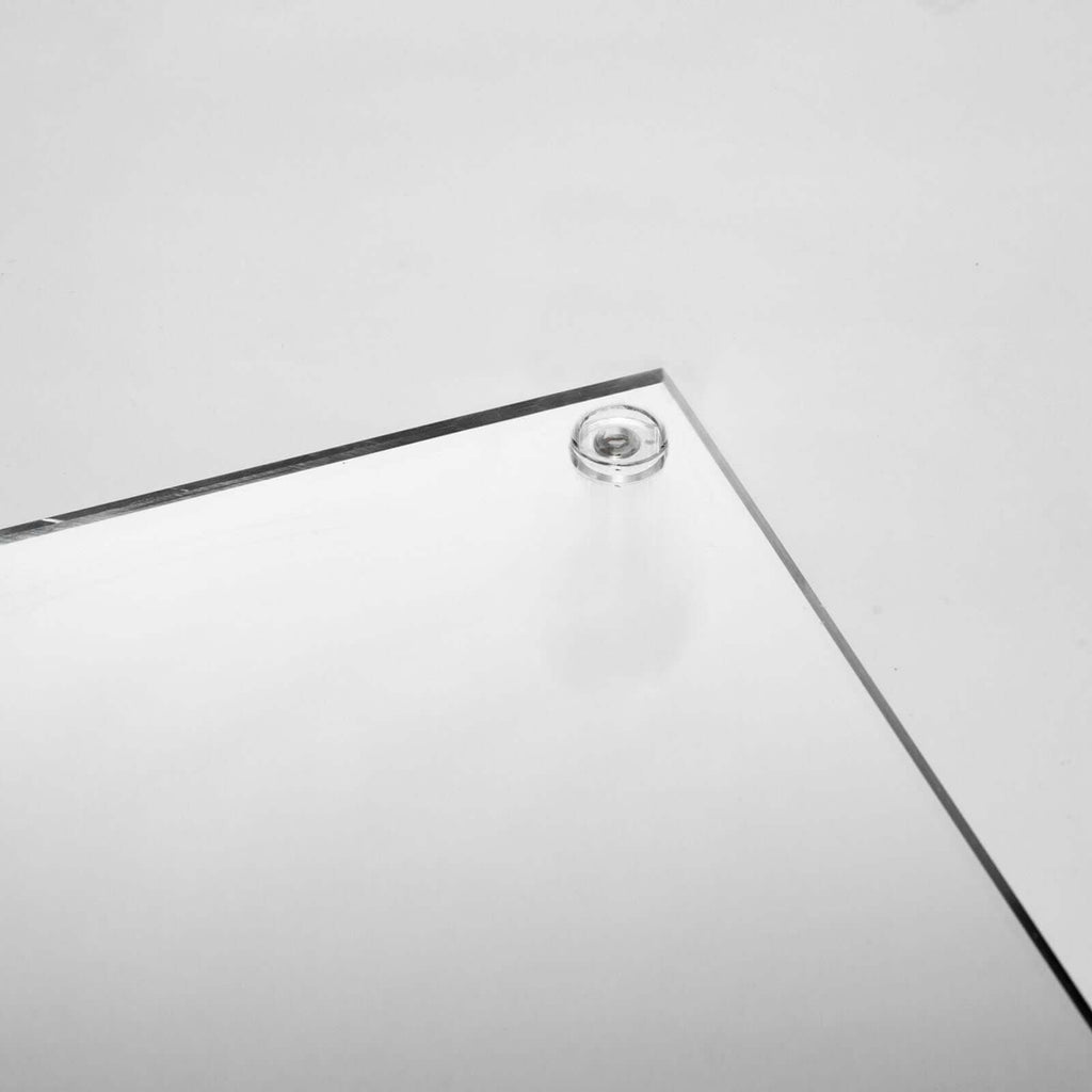 Acrylic Flower Vase Pillar Stand with Square Mirror Base Clear - Stylish Wedding Table Centerpiece 16"