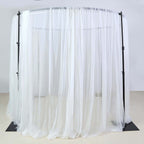 10ft Adjustable 4-Post Round Black Metal Backdrop Stand Canopy, Circular Wedding Event Arch Frame Chuppah