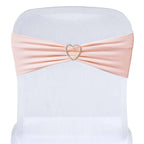 5 Pack Stretch Spandex Chair Sashes Blush - Fitted Finish Two Ply Heavy Duty Chair Bands 5"x12"