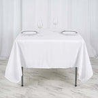 Polyester Square 70"x70" Tablecloth White - Wrinkle-Resistant & Durable Table Cover for Events