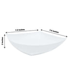4-Pack Plastic Serving Bowls White Square - Lightweight Medium Disposable Dishes for Events 32oz