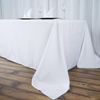 Premium Polyester 90"x156" Rectangle Tablecloth White - Seamless 220GSM Stain-Resistant Design for Classy Events