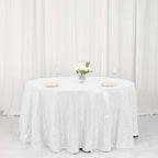 Sequin 120" Round Tablecloth White - Seamless Glittering Design for Sophisticated Events