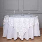 Sequin 72"x72" Table Overlay Square Tablecloth White - Big Payette Design for Classy Celebrations