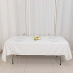 100% Cotton 60"x102" Rectangle Tablecloth White Linen - Soft & Breathable Table Cover