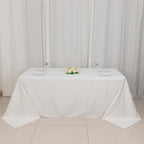 100% Cotton 90"x132" Rectangle Tablecloth White Linen - Seamless, Soft & Breathable Table Cover