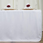 Fitted Polyester 72"x30" Rectangle Tablecloth White - Durable and Easy to Maintain Table Cover for Weddings & Banquets