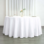Polyester 120" Round Tablecloth White - Seamless Wrinkle-Resistant Design for Weddings